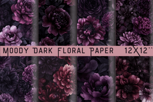 Download Moody Dark Floral Paper - Moody Collection