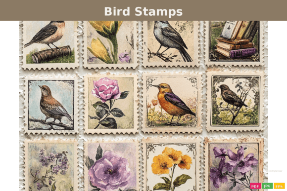 Download Vintage Bird Postage Stamps - Stamps Collection
