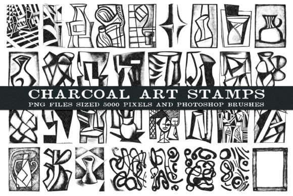 Download Charcoal Art Stamps - 45 Designs! - Stamps Collection