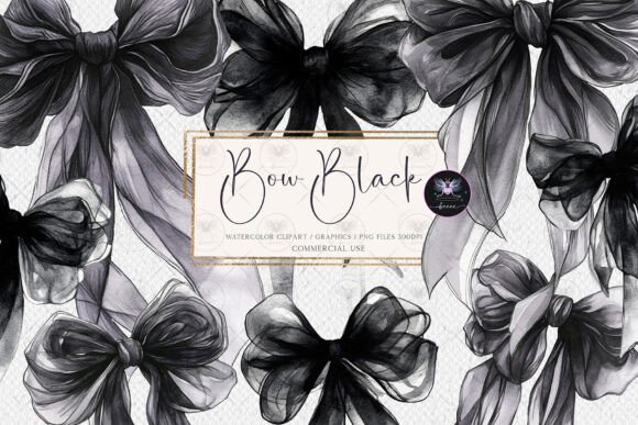 Download Black Bow Elegant Clipart Watercolor - Elegant clipart Collection