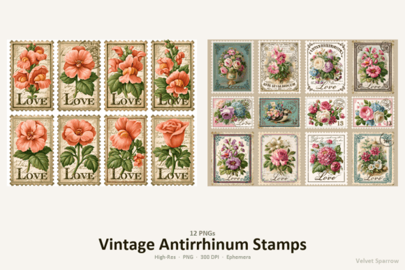 Download Vintage Antirrhinum Stamps - Stamps Collection